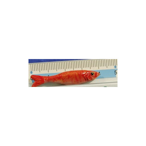 Pesce aranciato 4 cm terracotta dipinto