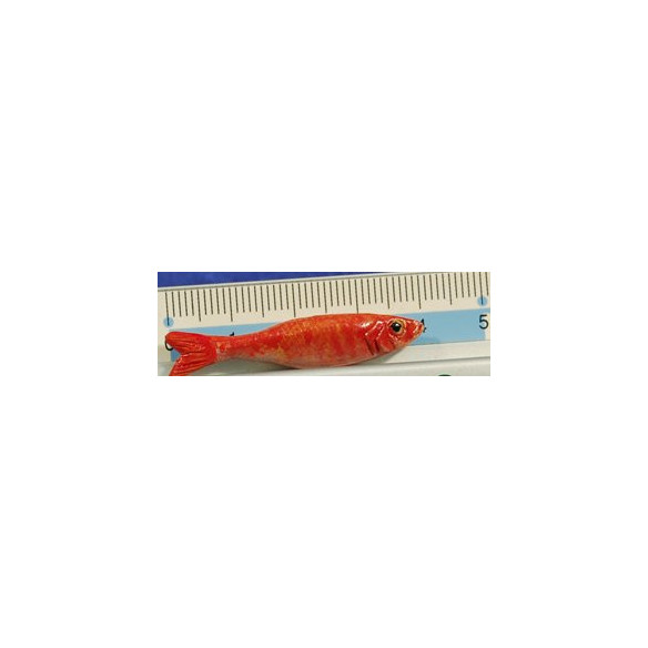 Pesce aranciato 4 cm terracotta dipinto