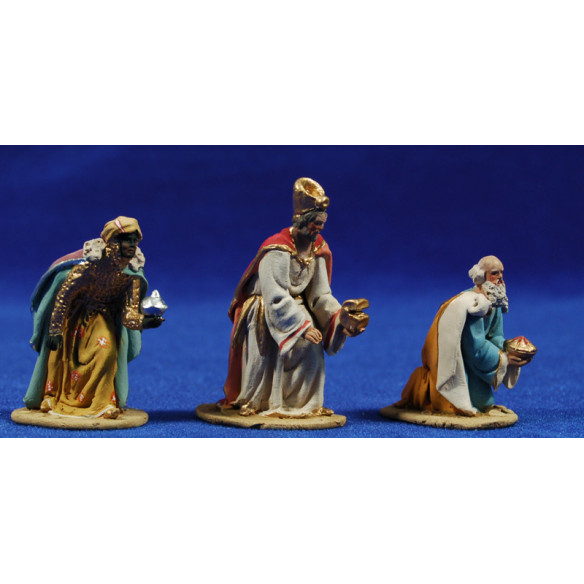 Addoring kings 5,5 cm clay painted De Francesco
