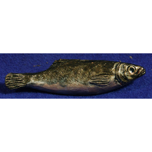 Pez plateado 8 cm barro pintado