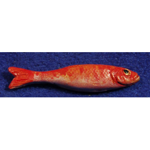 Pez anaranjado 4 cm barro pintado