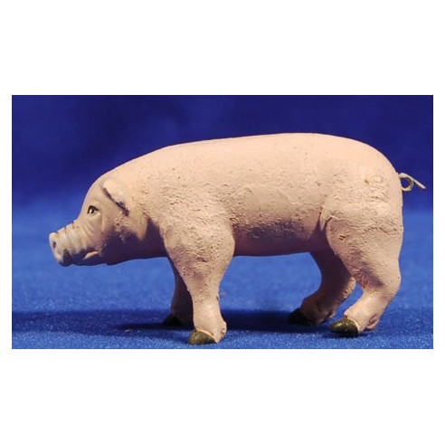 Cerdo 14 cm barro pintado