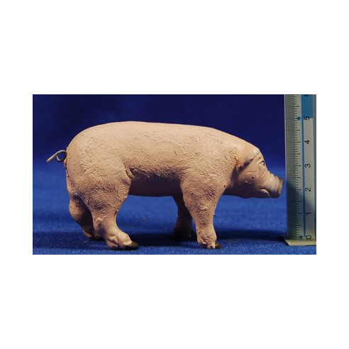 Cerdo 14 cm barro pintado