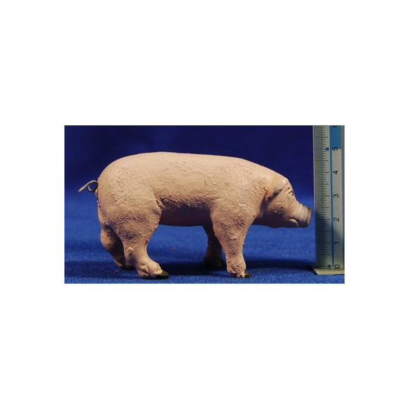 Pig 14 cm clay painted