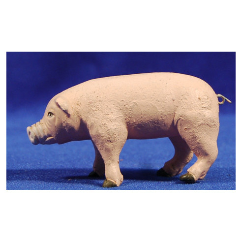 Cerdo 14 cm barro pintado