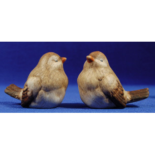 Couple of Birds brown 60 cm clay painted