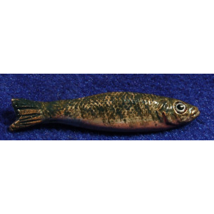 Pez plateado 4 cm barro pintado