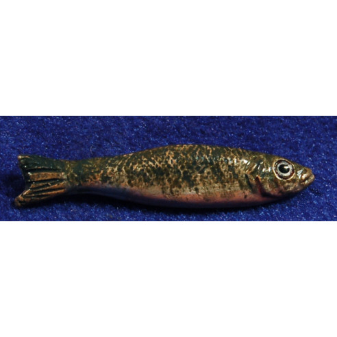 Pez plateado 4 cm barro pintado