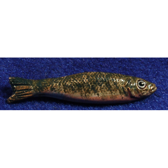 Pez plateado 4 cm barro pintado