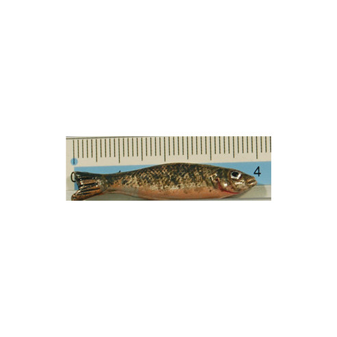 Pez plateado 4 cm barro pintado