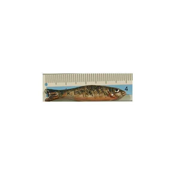 Pez plateado 4 cm barro pintado