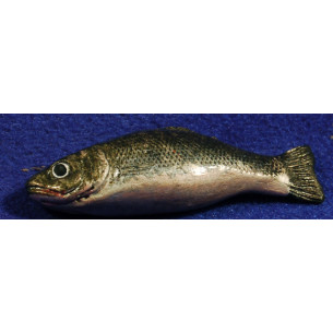 Pez plateado 5,5 cm barro pintado