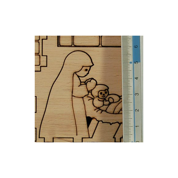 Nacimiento para pintar 6 cm madera