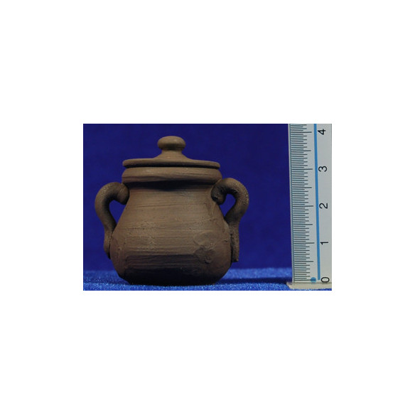 Olla con tapa 3 cm barro