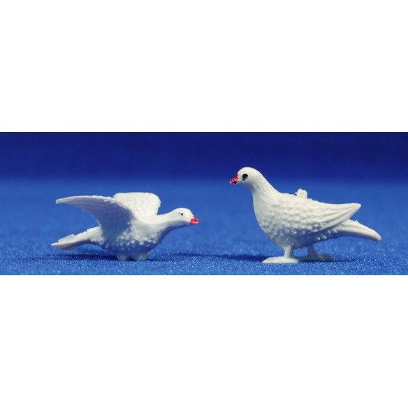 Congiunto 2 colombe 14-16 cm  plastica Oliver