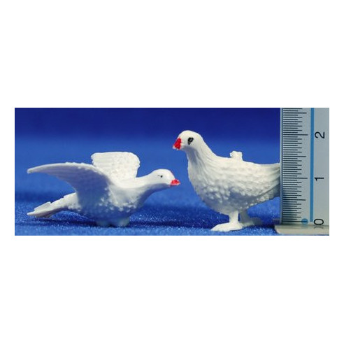 Congiunto 2 colombe 14-16 cm  plastica Oliver