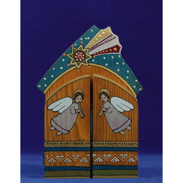Nacimiento tríptico 13 cm madera pintada