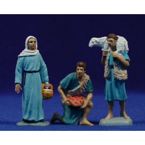 Gruppo di 3 pastori M1 7 cm plàstic Oliver