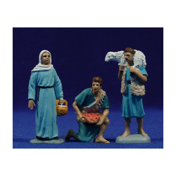 Gruppo di 3 pastori M1 7 cm plàstic Oliver