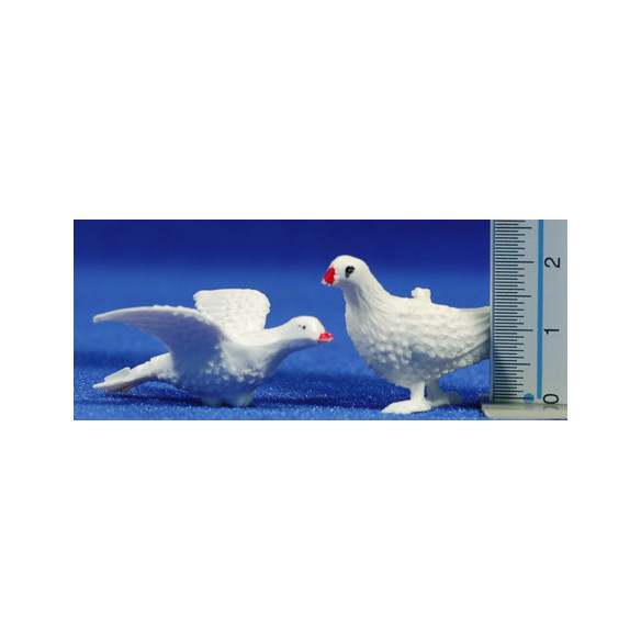 Conjunto 2 palomas 14-16 cm plástico Oliver