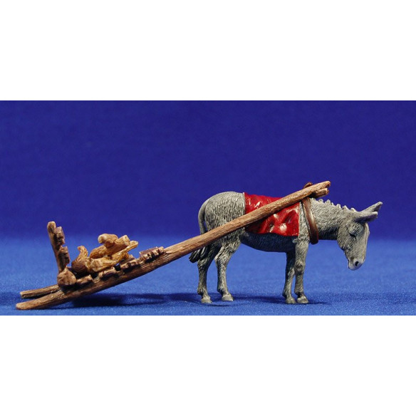Donkey with cart 10 cm plastic Moranduzzo - Landi