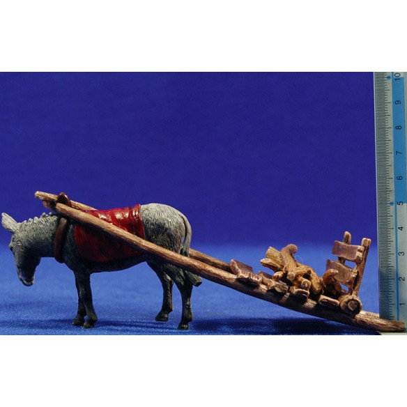 Donkey with cart 10 cm plastic Moranduzzo - Landi