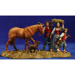 Contadini con cavallo 10 cm plastica Moranduzzo - Landi stile arabo