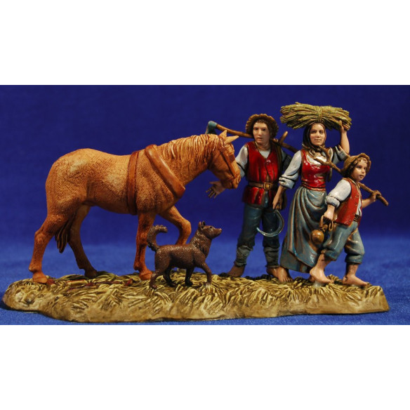 Contadini con cavallo 10 cm plastica Moranduzzo - Landi stile arabo