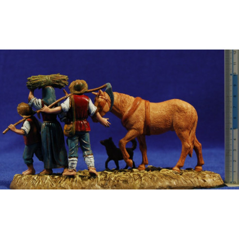 Contadini con cavallo 10 cm plastica Moranduzzo - Landi stile arabo