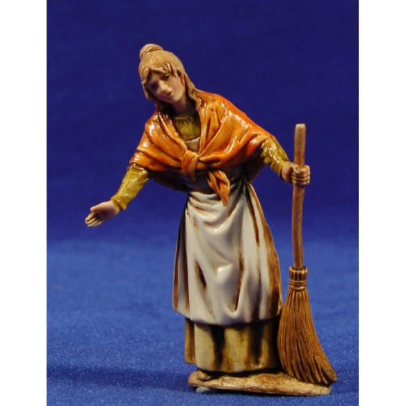 Pastora con escoba 10 cm plástico Moranduzzo - Landi estilo 700