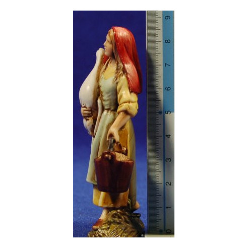Pastora con oca y cubo 10 cm plástico Moranduzzo - Landi estilo 700