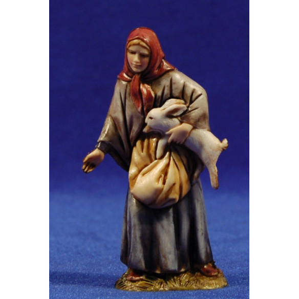 Woman with rabbit 10 cm plastic Moranduzzo - Landi 700 style