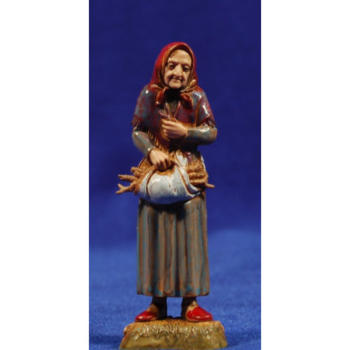 Vecchia con legna 10 cm plastica Moranduzzo - Landi stile 700