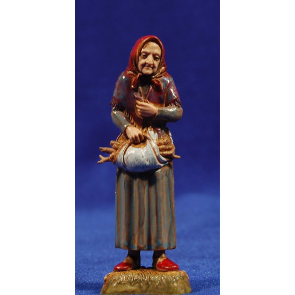 Vecchia con legna 10 cm plastica Moranduzzo - Landi stile 700