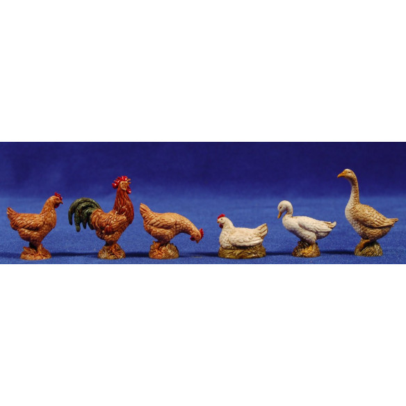 Group of chicken duck and goose 10 cm plastic Moranduzzo - Landi