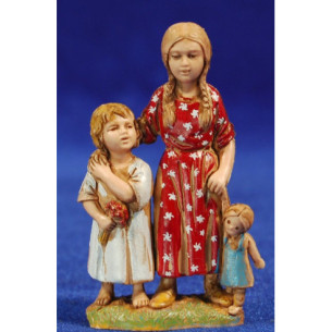 Group of girls and a doll 10 cm plastic Moranduzzo - Landi 700 style