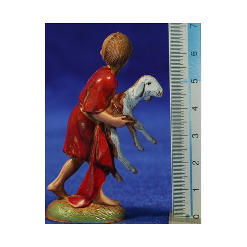 Children with lamb 10 cm plastic Moranduzzo - Landi 700 style