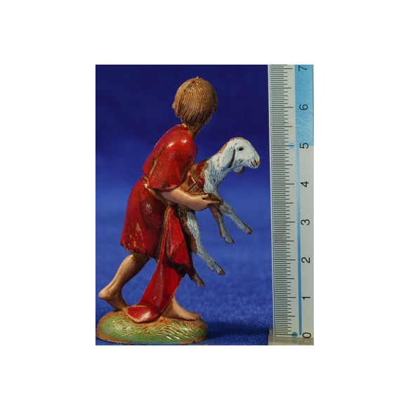 Children with lamb 10 cm plastic Moranduzzo - Landi 700 style
