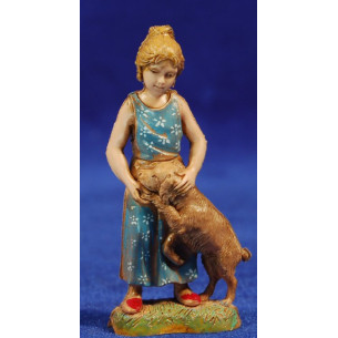 Girl with dog 10 cm plastic Moranduzzo - Landi 700 style