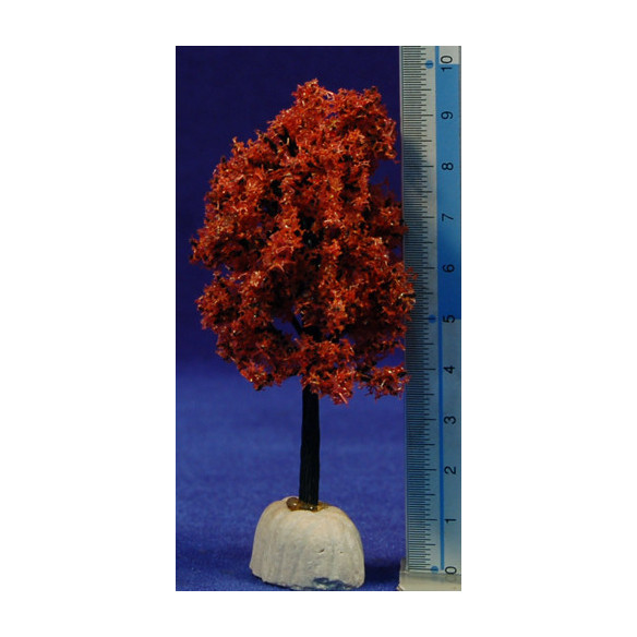 Albero autunnale rosso 10 cm plastica