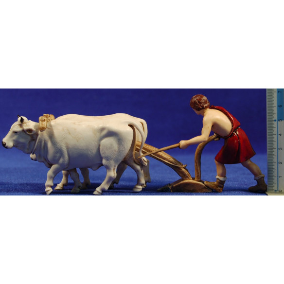 Llaurador amb bous 10 cm plàstic Moranduzzo - Landi estil 700