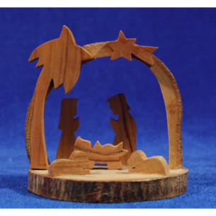 Natività decorazione 7 cm legno