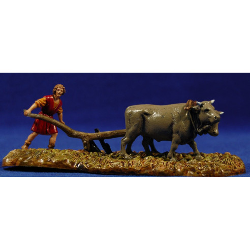 Farmer with two cows 6 cm plastic Moranduzzo - Landi 700 style