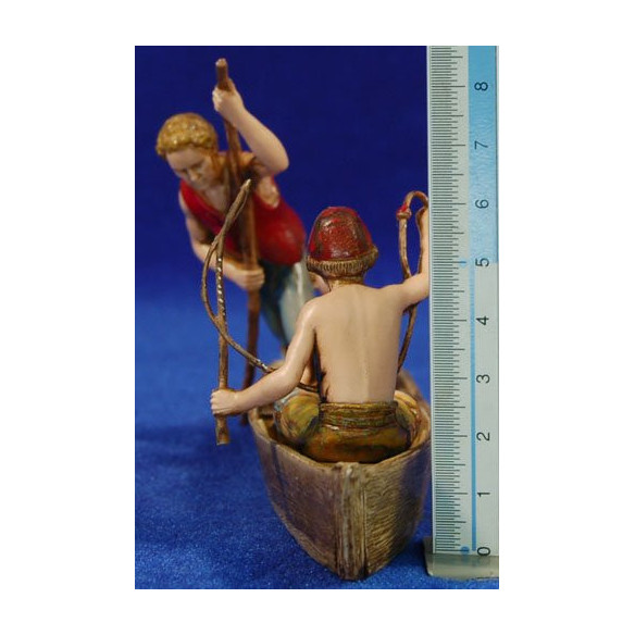Fisherman group 10 cm plastic Moranduzzo - Landi 700 style