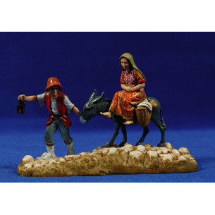 Pastors amb ase 10 cm plàstic Moranduzzo - Landi estil 700
