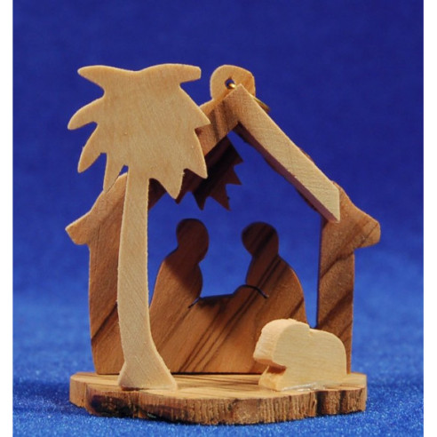 Nativity decoration 6 cm wood