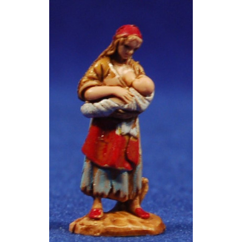 Pastora amb nen en braços 3,5 cm plàstic Moranduzzo - Landi estil 700