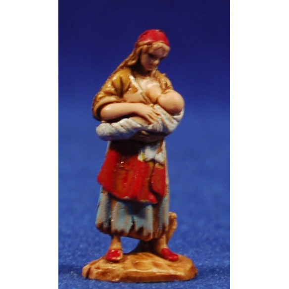 Pastora amb nen en braços 3,5 cm plàstic Moranduzzo - Landi estil 700