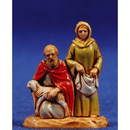 Pastor i pastora adorant 3,5 cm plàstic Moranduzzo - Landi estil 700