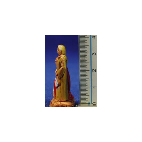 Donna con pastore inginocchiato 3,5 cm plastica Moranduzzo - Landi stile 700